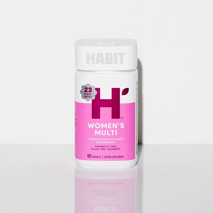 Habit Womens Multi Supplement 2 Pack (120 Capsules) - New Look, Supports General Health & Wellness, 23 Essential Vitamins and Minerals, Fruit extracts, Folate, Iron, B12, Biotin, Non-GMO