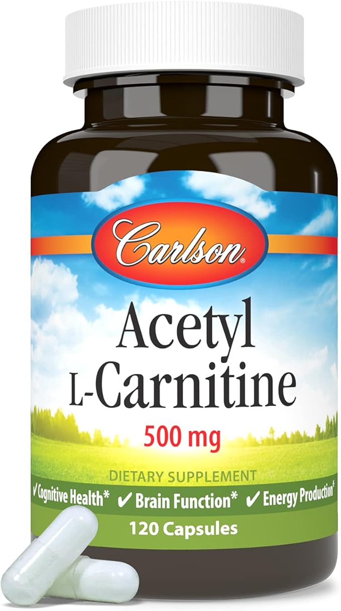 Carlson Labs Acetyl L-Carnitine, 500mg, 120 Capsules