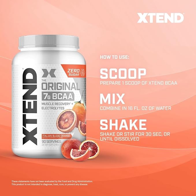 Xtend XTEND Original BCAA Powder 7g BCAA and 2.5g L-Glutamine, Sugar Free Post Workout Muscle Recovery Drink with Amino Acids for Men & Women, 90 Servings
