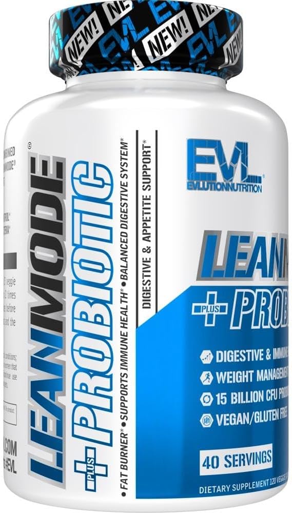 Evlution Nutrition Leanmode + Probiotic, Advanced Probiotic Capsule Supplement, 15 Billion CFUs per Serving, Digestive Support & Gut Health (40 Servings)