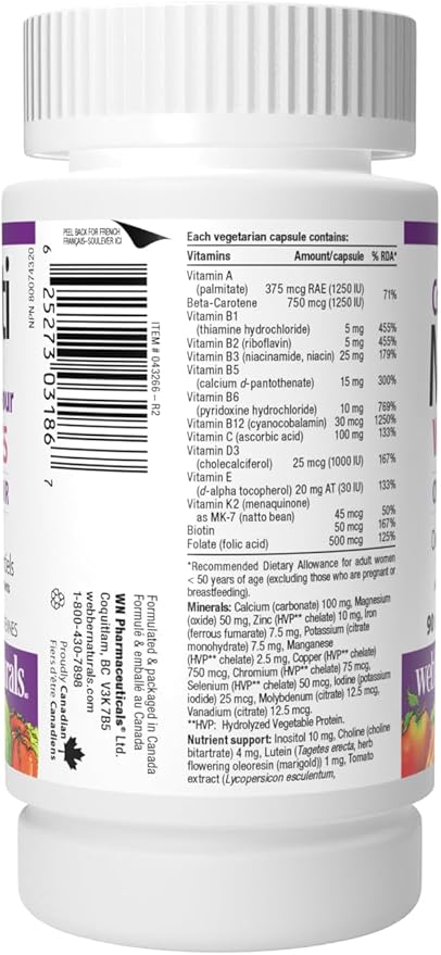 Webber Naturals Women's Most Complete Multi, 90 Vegetarian Capsules