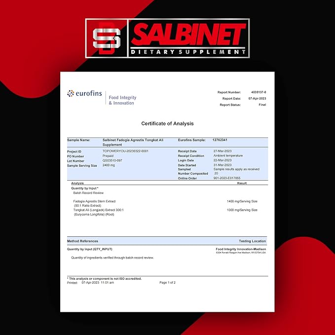 2400mg Fadogia Agrestis Tongkat Ali Supplements - Third Party Tested - 1400mg Fadogia Agrestis & 1000mg Tongkat Ali, Maximum Strength, Muscle Mass & Athletic Performance, 4 Packs