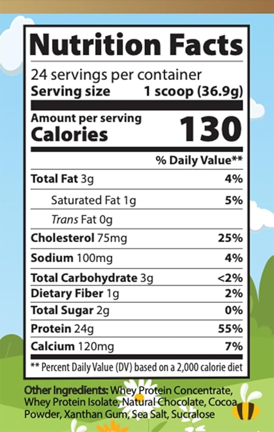 Premium Chocolate Whey Protein - 24g Protein Per Serving - Enhanced Performance Formula with Natural Ingredients - Made in USA - 31.2 oz (886g) - Dietary Supplement