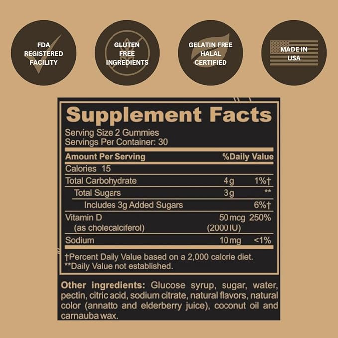 Black Girl Vitamins - Vitamin D3 Gummies, for Immune, Energy, and Bone Support, 2000IU (50mcg) Vitamin D per Serving, Gluten-Free Vitamin D Gummies (Multi-Flavored), 60ct