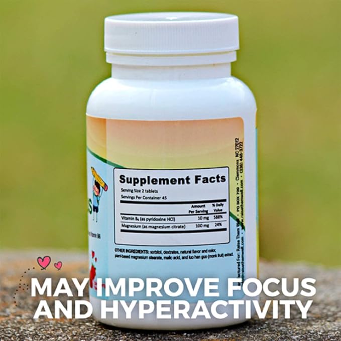 Magnesium Focus Supplement for Kids | Natural Strawberry Flavored | 90 Chewable Tablets