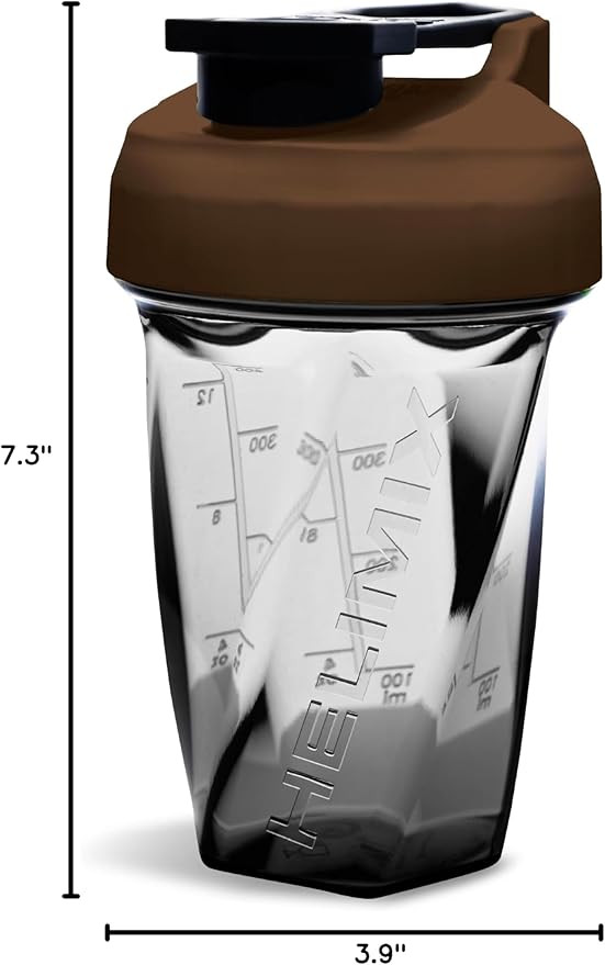 HELIMIX 1.5 Vortex Blender Shaker Bottle Holds Upto 20oz | No Blending Ball or Whisk | USA Made | Portable Pre Workout Whey Protein Drink Shaker Cup | Mixes Cocktails Smoothies Shakes | Top Rack Safe