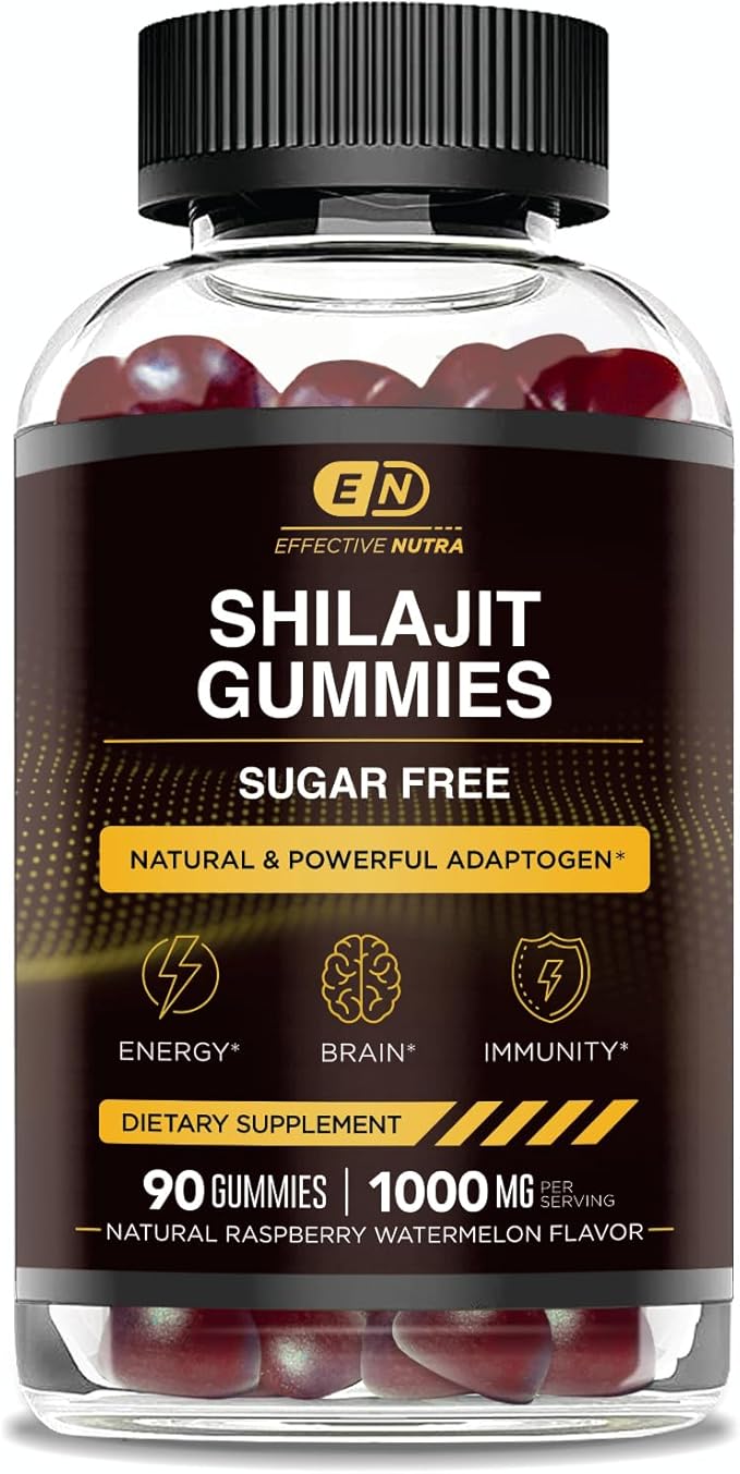 Shilajit Gummies – Pure Himalayan Shilajit for Men & Women, Energy, Brain Health, Immunity Support, Sugar-Free, 90 Gummies (45-Day Supply)