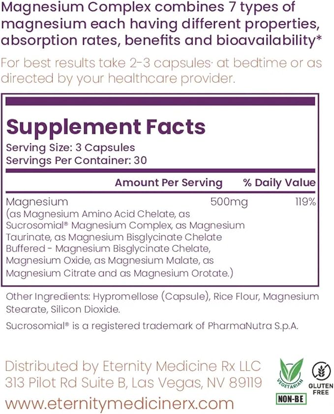 Magnesium Complex – Supports Muscle Function, Bone Health & Relaxation – 90 Capsules