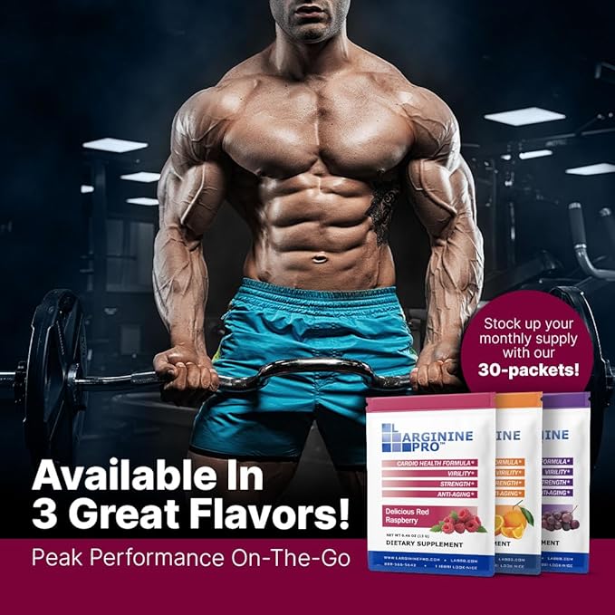L-ARGININE PRO | L-arginine Supplement Drink Mix Powder | 5,500mg of L-arginine Plus 1,100mg L-Citrulline (Raspberry, 1 Jar)