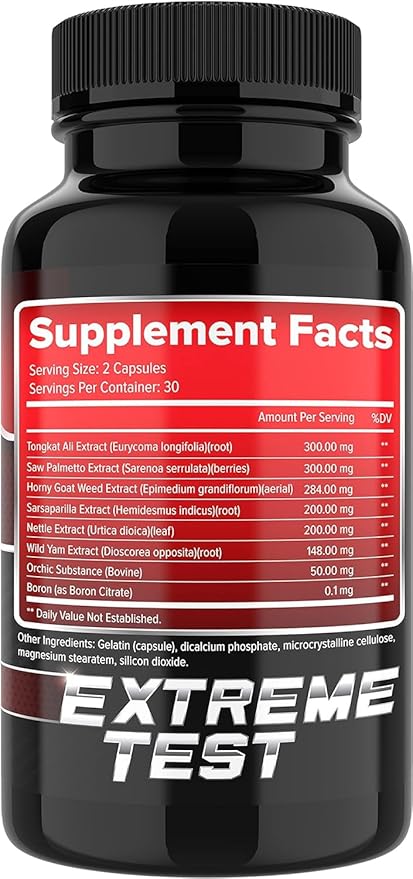 Testosterone Booster for Men - Test Booster for Stamina, Endurance & Strength - 60 Capsules