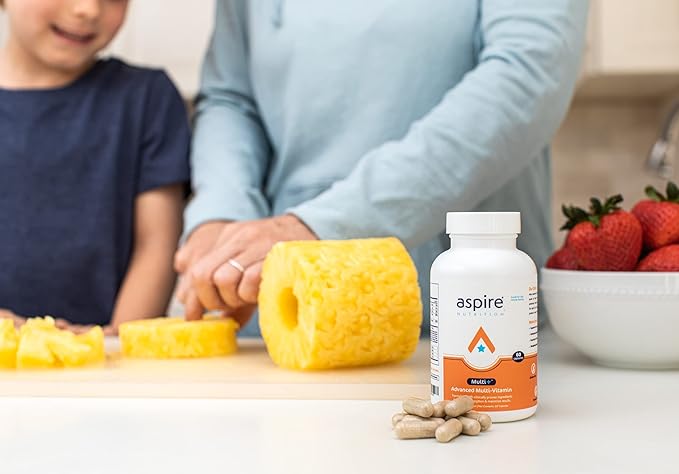 Aspire Multi+™ Advanced Multivitamin for Men, Women & Kids - Best Supplement for Focus, Attention, Memory, Mood. More Absorbent Nutrients, Minerals and Vitamins - All Natural
