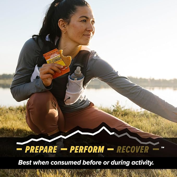 Honey Stinger Organic Gluten Free Salted Caramel Waffle | Energy Stroopwafel for Exercise, Endurance and Performance | Sports Nutrition for Home & Gym, Pre & Post Workout | Box of 16 Waffles, 16.96 Oz