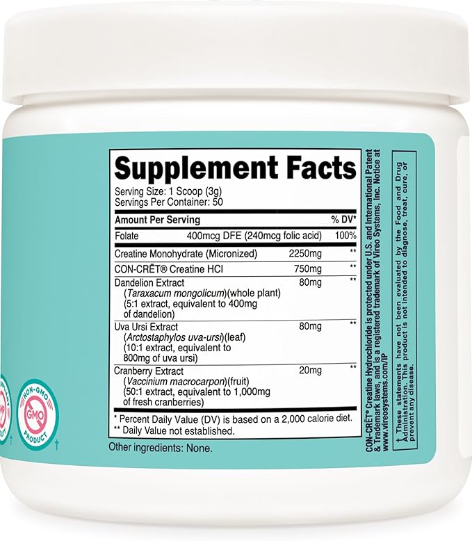 Nutricost Creatine Monohydrate Powder for Women, Micronized, Unflavored, 50 Servings - Vegetarian, Non-GMO, Gluten Free