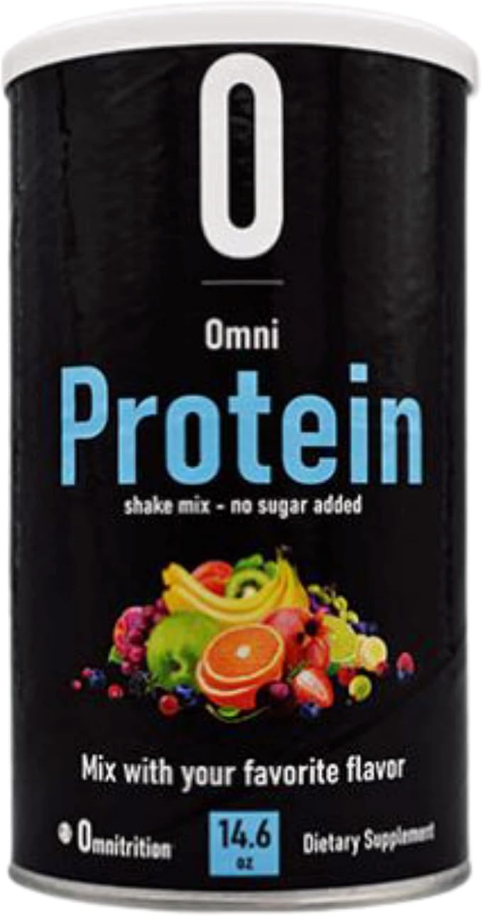 Omnitrition Omni Protein Shake Mix (No Sugar Added), Unflavored, 14.6 oz