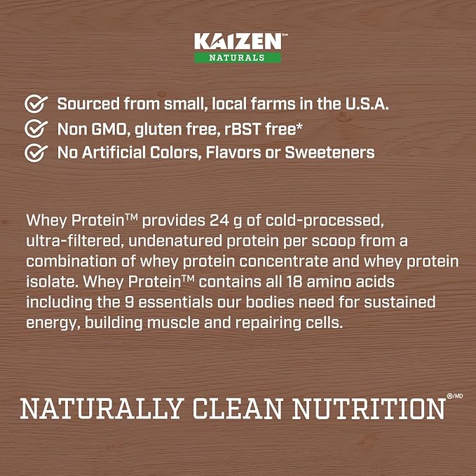 Whey Protein. Grass-fed Whey, Lactose Free, Gluten Free, Non-GMO, No Artificial Ingredients, 5.7g BCAA, 2.7g Leucine, EAA 11.9, Locally Sourced/Minimal Ingredients, 22 Servings, 1.5lb