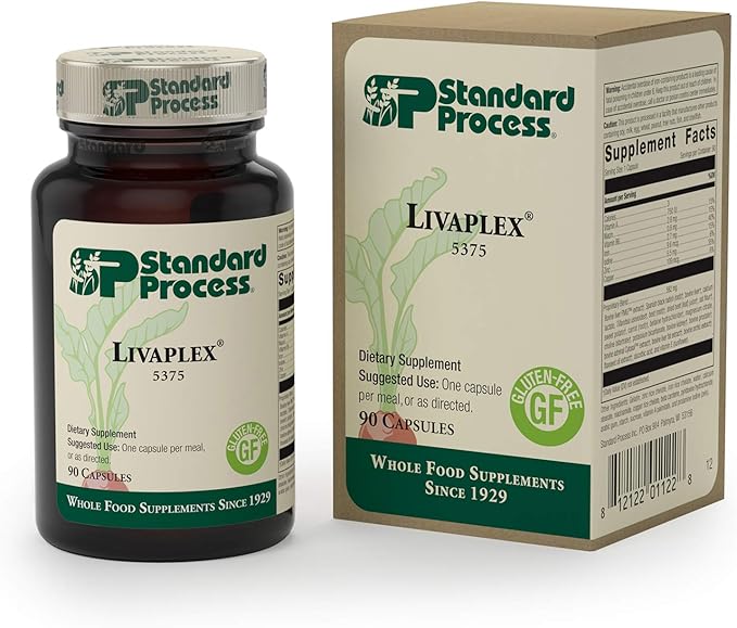 Standard Process Livaplex - Whole Food Bowel, Digestion and Digestive Health, Liver Health and Gallbladder Support with Spanish Black Radish, Betaine Hydrochloride, and Organic Carrot - 90 Capsules