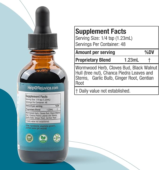 IntestiClear - Advanced Intestinal Cleanse Support for Humans - All-Herbal Liquid Formula for Fast Absorption - Bonus Liver Support - Wormwood, Black Walnut, Ginger and More