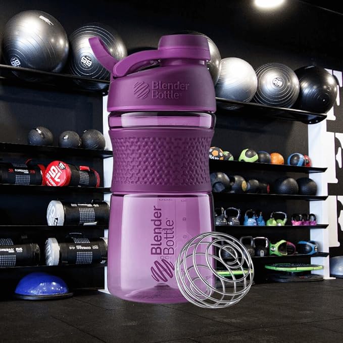 BlenderBottle SportMixer Shaker Bottle Perfect for Protein Shakes and Pre Workout, 20-Ounce, Plum