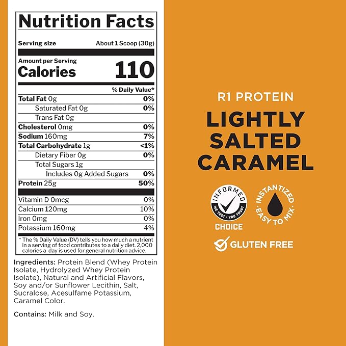 R1 Protein,76 Servings, Lightly Salted Caramel
