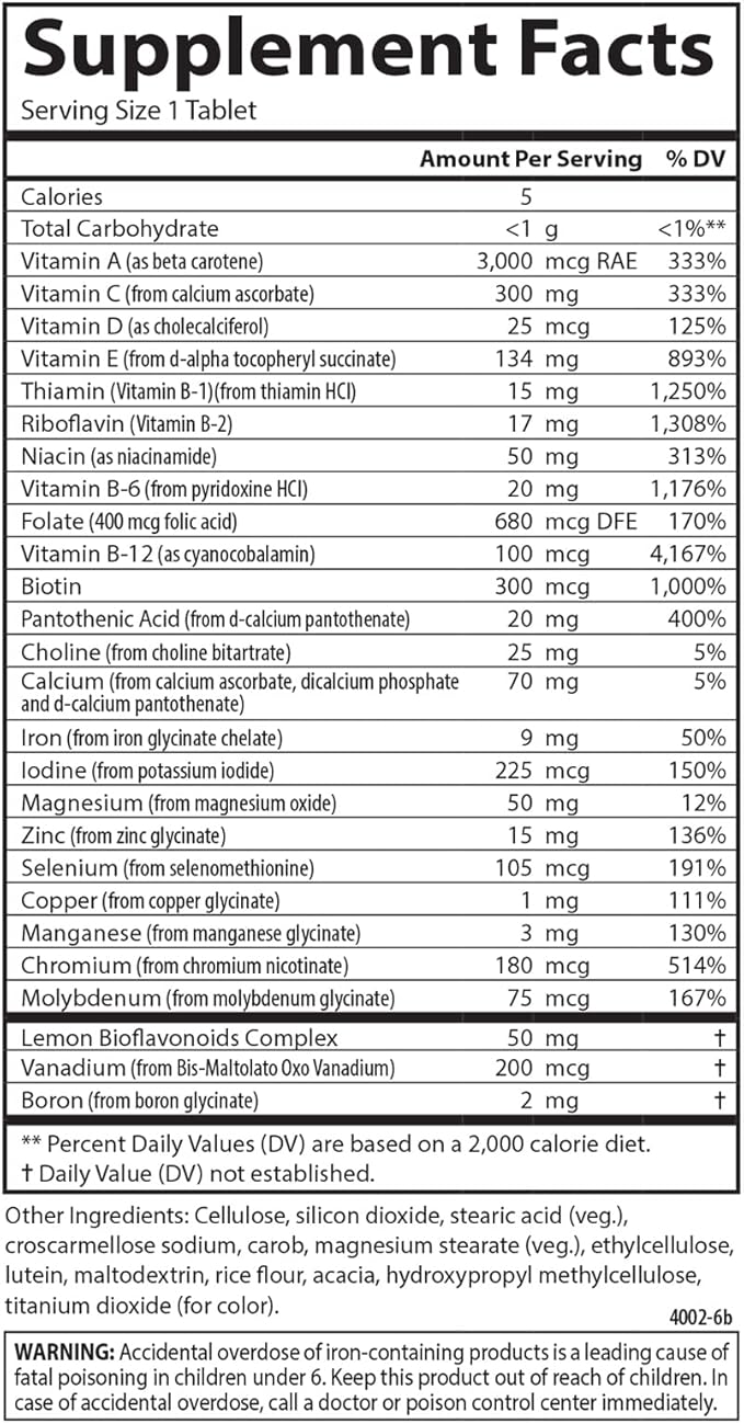 Carlson - Super 1 Daily, Vegetarian Multiple Formula, Multivitamin, Optimal Wellness, 180 Tablets