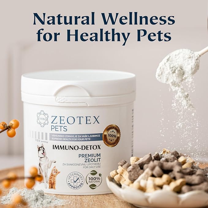 Zeolite Powder 100% Natural Food Supplement for Immunity & Detox, Digestive Health, Joint Health Supplement Powder, Liver Detox, Enhance Pet Health w/Easy-to-Use Pet Supplements, 350g/12.35 oz