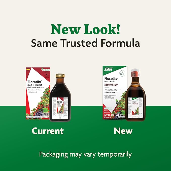 Floradix by Salus Iron & Herbs - Liquid Herbal Supplement for Energy Support - Iron Supplement with Vitamin C & B Complex Vitamins - Liquid Iron Supplement for Men & Women - 17 oz