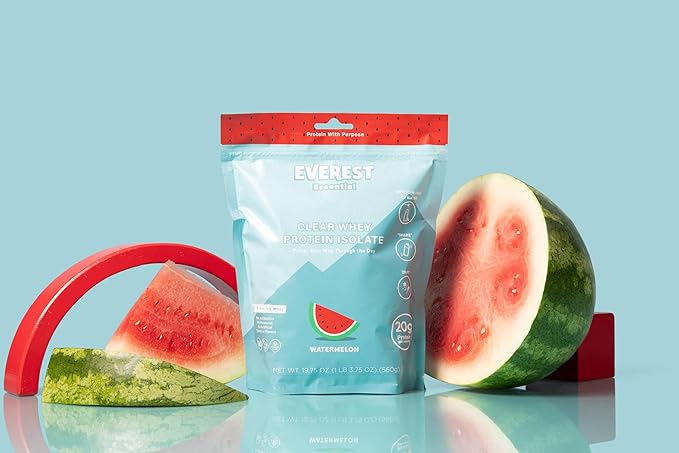 100% Grass-Fed Protein Powder (20 Servings), Watermelon, Zero Sugar, Lactose-Free, Electrolyte-Infused, Grass-Fed Whey Protein Isolate, Natural Flavor, 20g Protein per Serving