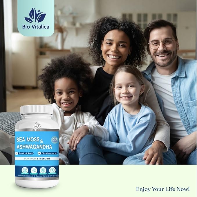 Sea Moss Ashwagandha Gummies - Organic Irish Seamoss & Ashwa Root Powder Supplements for Supporting Energy & Immunity for Men and Women