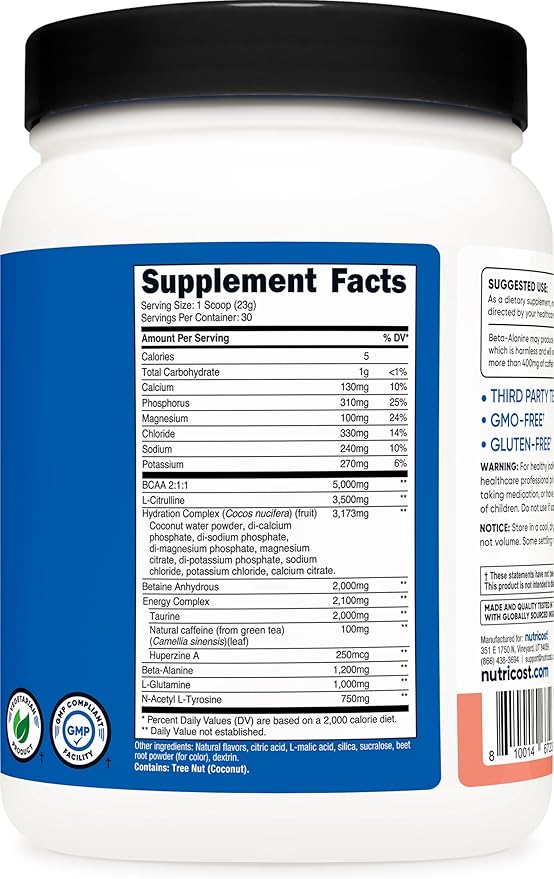 Nutricost Intra-Workout Powder, 30 Servings (Pink Lemonade) - Non-GMO, Gluten Free, Intraworkout Supplement