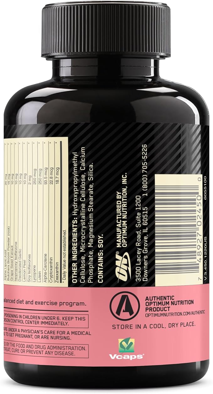 Optimum Nutrition Opti-Women Daily Multivitamin for Women, Immune Support Supplement With Iron, 30 Day Supply, 60 Count, (Packaging May Vary)