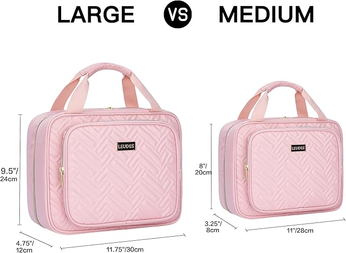 Leudes Travel Pill Bottle Organizer,Medicine Organizer and Storage,Home Medication Bag, Cases,Carrier for Pills,Vitamin,Fish Oil,Supplements for Women and Men (Medium, Pink)