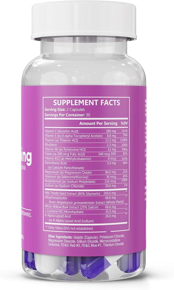 Good Morning - Hangover Pills | Clinically Tested Relief + Liver Support with Electrolytes, Milk Thistle + DHM for Better Morning Recovery. Cheers!