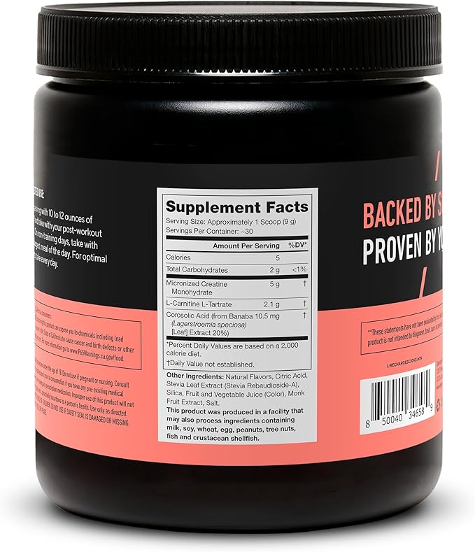 LEGION Recharge Post Workout Drink - Micronized Creatine Monohydrate Natural Post Workout Recovery Drink - Muscle Builder & Recovery Booster Post Workout Supplements (Sour Candy, 30 Servings)