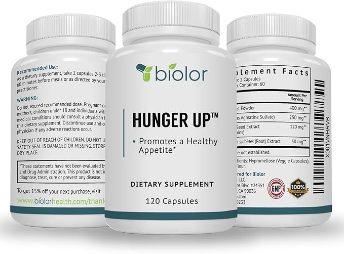 HungerUp™ - Appetite Stimulant (with No Artificial Fillers) - Effective Weight Gain Pills with Fenugreek Extract to Increase Appetite and Gain Weight