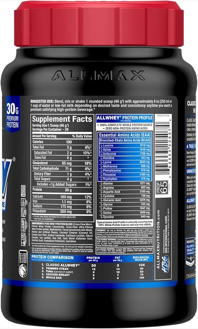 ALLMAX Nutrition AllWhey Classic 100 Whey Protein Chocolate 2 lbs 907 g