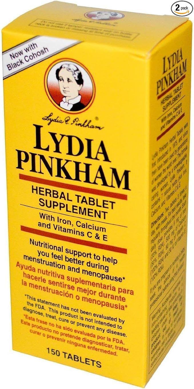 Lydia Pinkham Herbal Tablet Supplement 150 Tablets (Pack of 2)