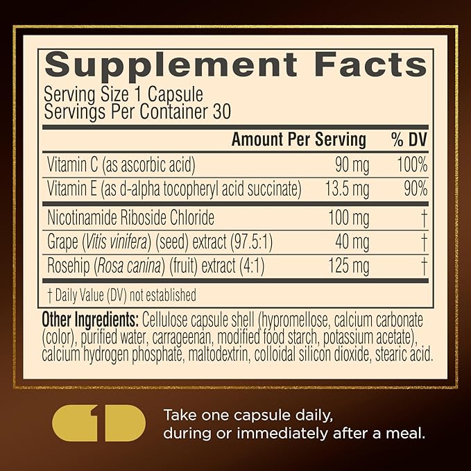 Swisse Plus NAD+ Beauty Restore | Clinically Tested Ingredients | NAD+ Supplement for Men & Women | Supports Collagen Formation, Skin Elasticity & Anti-Aging Supplement | 30 Capsules