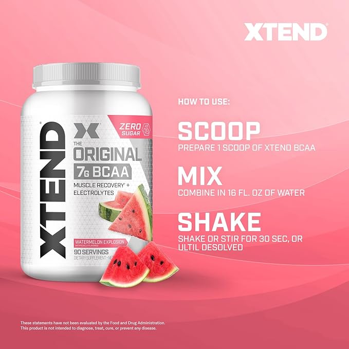 Xtend XTEND Original BCAA Powder 7g BCAA and 2.5g L-Glutamine, Sugar Free Post Workout Muscle Recovery Drink with Amino Acids for Men & Women, 90 Servings