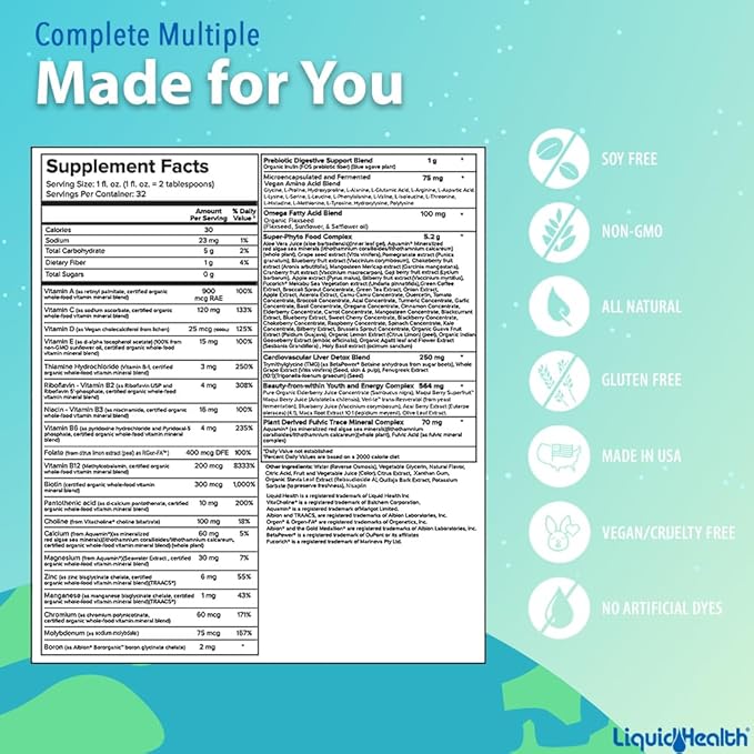 LIQUIDHEALTH Whole Family Complete Liquid Multivitamin Bundle with Adult Complete Multiple & Children's Complete Multiple - Immune Support Vitamins & Minerals, Adults, Kids, Toddlers, Vegan, Non-GMO