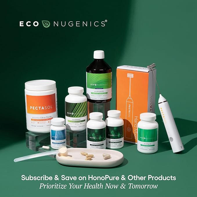 EcoNugenics PectaClear Detox Supplement for Toxic Metal Cleanse – Naturally & Safely Eliminates Toxins for Gut, Liver & Kidney Detox & Repair – Helps with Energy, Weight, Hormone Balance – 60 Capsules