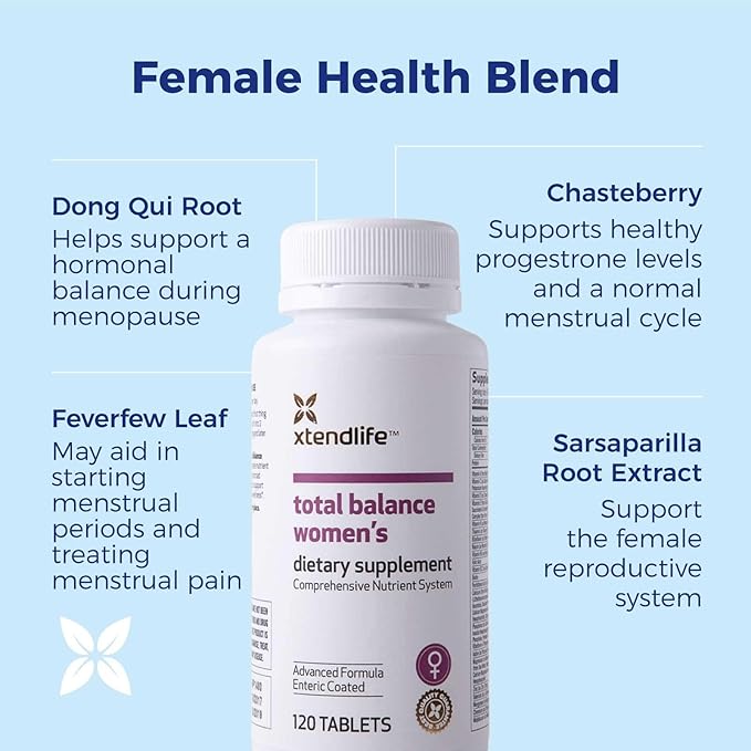 Xtendlife Total Balance Women's Multinutrient Supplement for Anti-Aging & General Health (120 Enteric Coated Tablets)