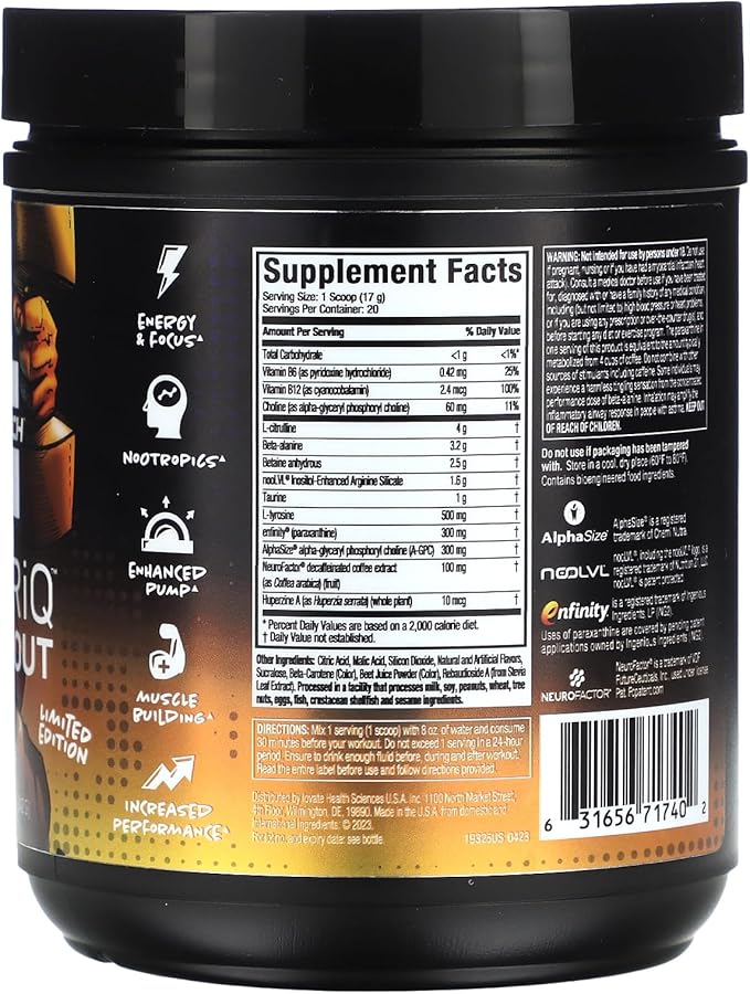 Pre Workout Powder MuscleTech EuphoriQ PreWorkout Smart Pre Workout Powder for Men & Women Caffeine Metabolite Fueled with Paraxanthine Boogieman Punch (20 Servings)