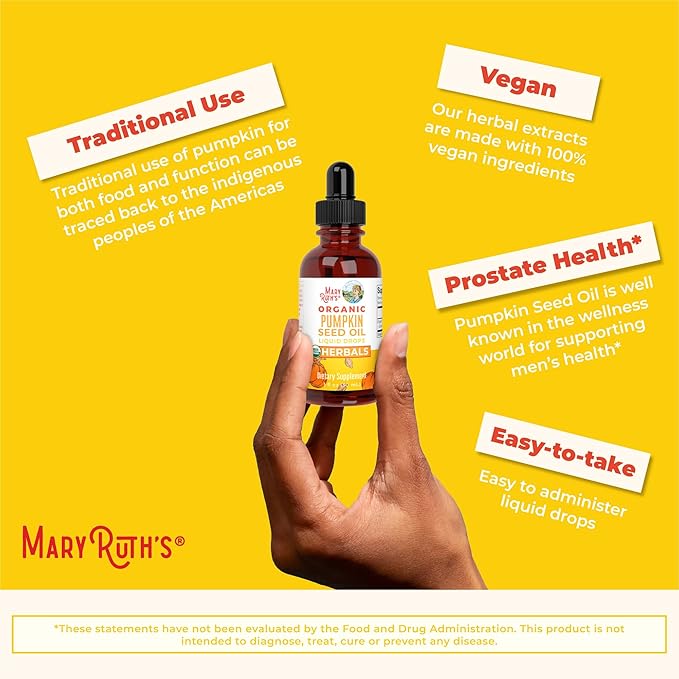 MaryRuth Organics Pumpkin Seed Oil Cold Pressed | 2 Month Supply | USDA Organic Pumpkin Seed Liquid Drops for Men and Women | Urinary Health in Men | Sugar Free | Vegan | Non-GMO | 60 Servings