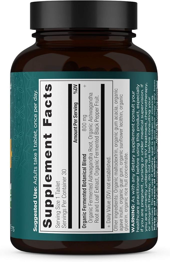 Ashwagandha Tablets by Ancient Nutrition, Stress Relief, Supports Energy, Mental Clarity and Concentration, Reduces Fatigue and Anxiousness, Paleo and Keto Friendly, 30 Capsules