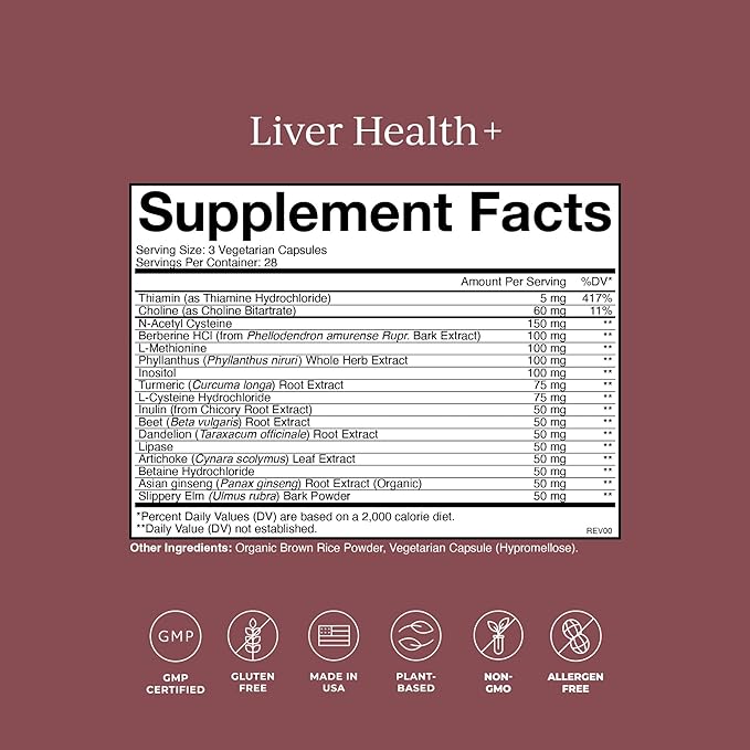 CYMBIOTIKA Liver Supplement with Vitamins & Herbs for Liver Support, Health, Cleanse and Repair, Helps Metabolism and Digestion, Gluten Free, Vegan, Plant Based, and Non GMO, 84 Capsules, 28 Servings