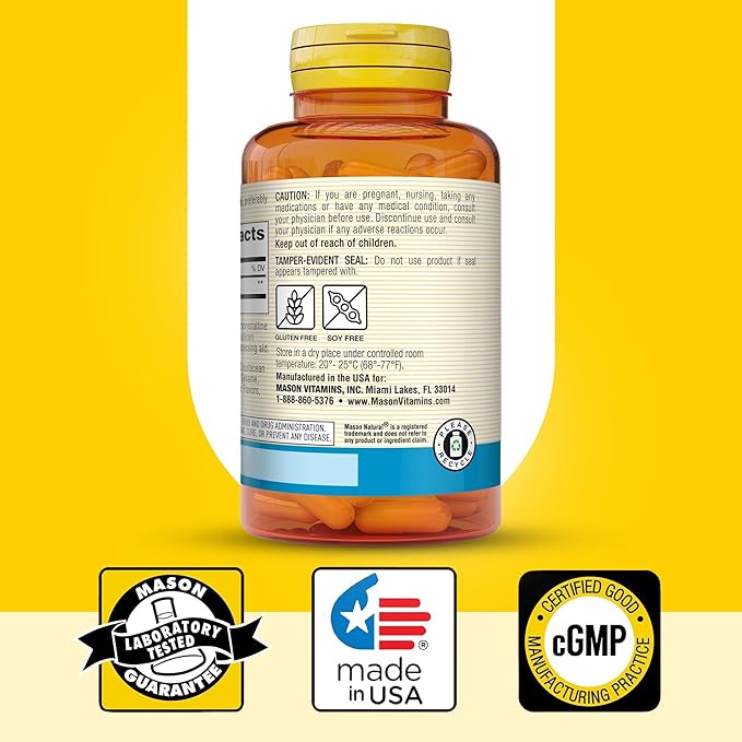 Mason Natura NAC N-Acetyl-L-Cysteine 500 mg, 6 Month Supply, Supports Normal Cellular Health, Immune System Booster for General Wellness, 3 Pack