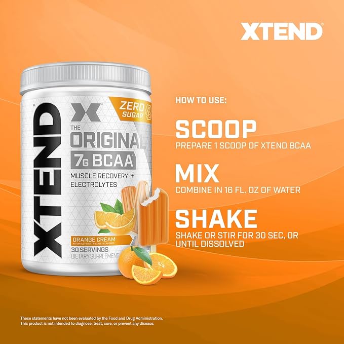 Xtend XTEND Original BCAA Powder 7g BCAA and 2.5g L-Glutamine, Sugar Free Post Workout Muscle Recovery Drink with Amino Acids for Men & Women, 30 Servings