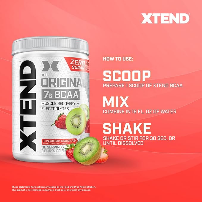 Xtend XTEND Original BCAA Powder 7g BCAA and 2.5g L-Glutamine, Sugar Free Post Workout Muscle Recovery Drink with Amino Acids for Men & Women, 30 Servings