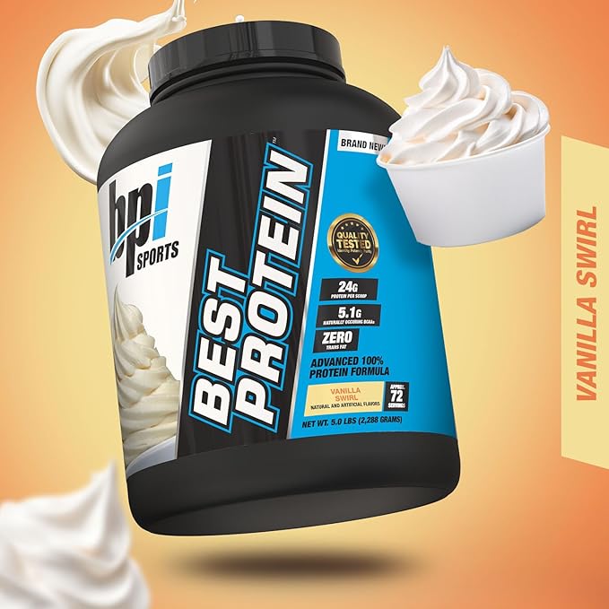 BPI Sports Best Protein For Men & Women Swirl, Vanilla, Vanilla Swirl, 5 Pound (Pack of 1), 80.71 Ounce