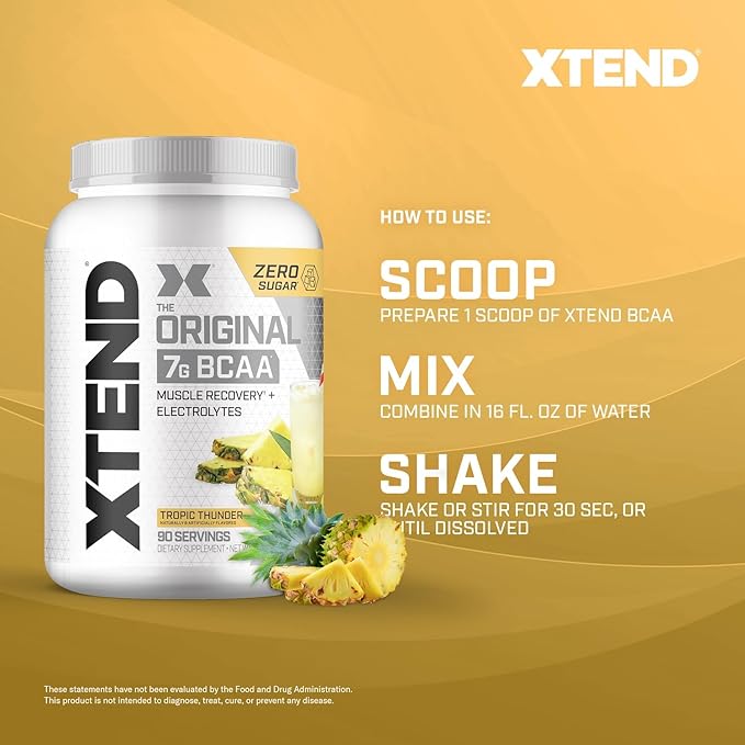 Xtend XTEND Original BCAA Powder 7g BCAA and 2.5g L-Glutamine, Sugar Free Post Workout Muscle Recovery Drink with Amino Acids for Men & Women, 90 Servings